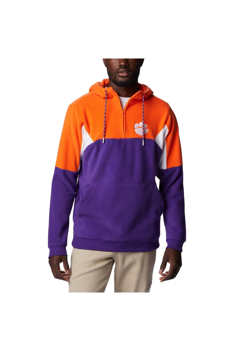 Men's Columbia Purple/Orange Clemson Tigers Lodge Quarter-Zip Hoodie, Alternate, color, Purple