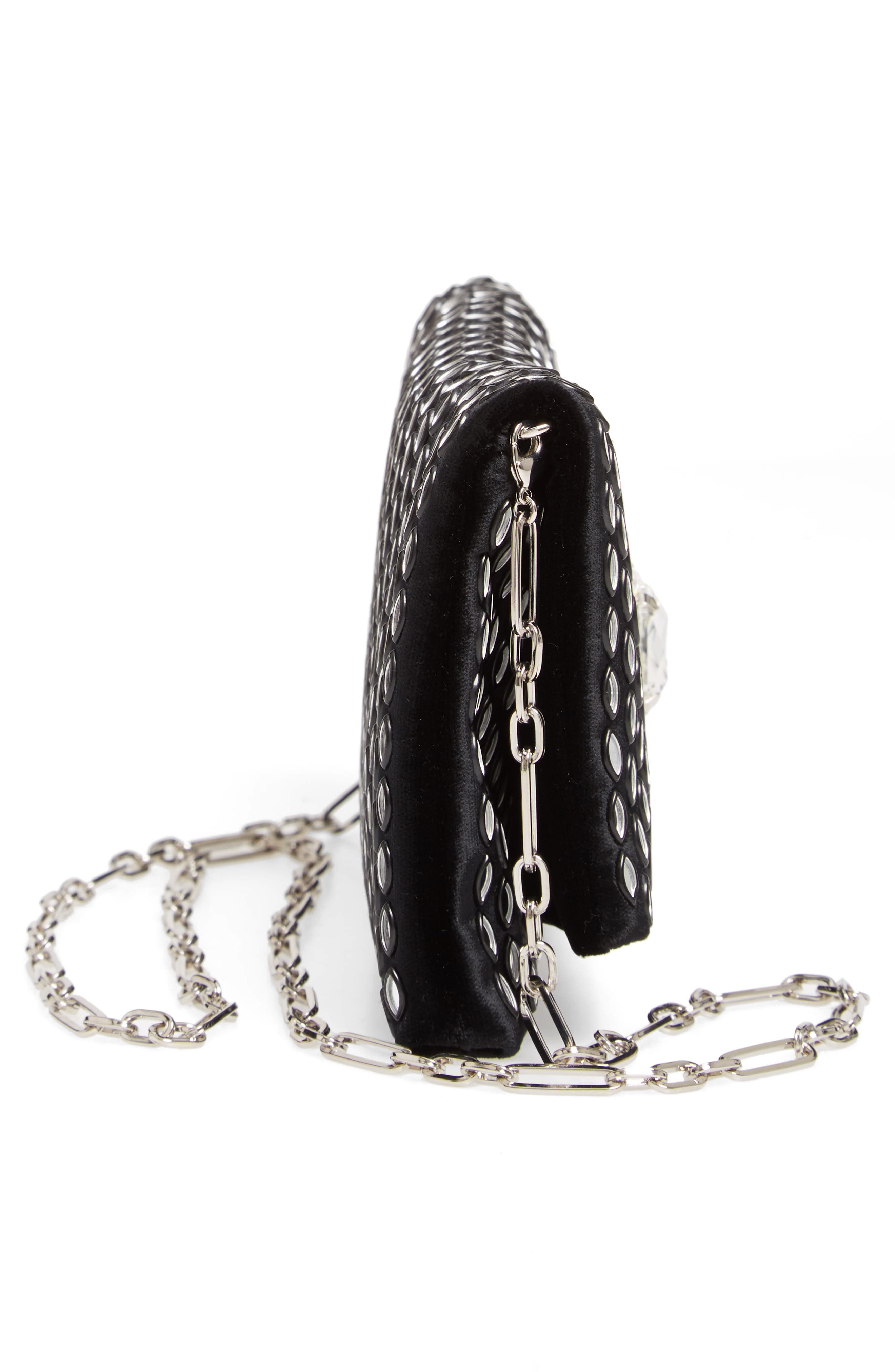 Jimmy Choo Titania Embellished Velvet Clutch, Alternate, color, 