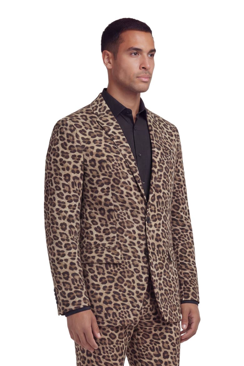 Leopard Mens Tailored Blazer, Alternate, color, LEOPARD BROWN