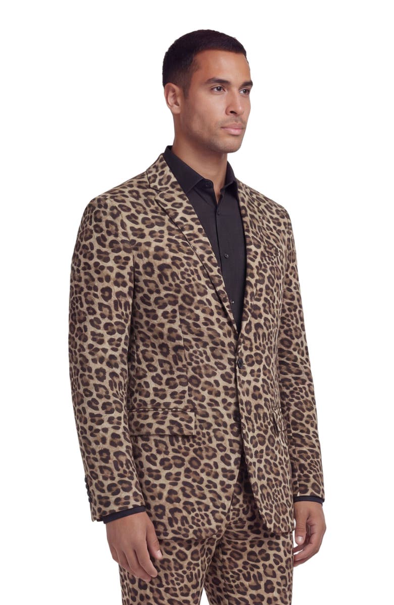Lords of Harlech Leopard Mens Tailored Blazer, Alternate, color, Leopard Brown