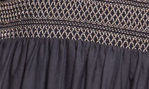 Ramy Brook Lucia Smocked Cotton Poplin Maxi Dress In Blue