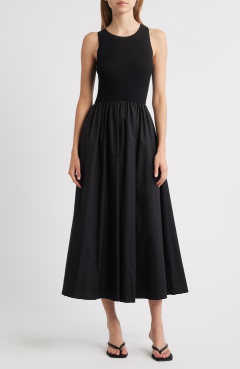 Mixed Media Sleeveless Dress