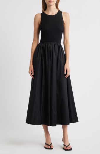 MOON RIVER Mixed Media Sleeveless Dress