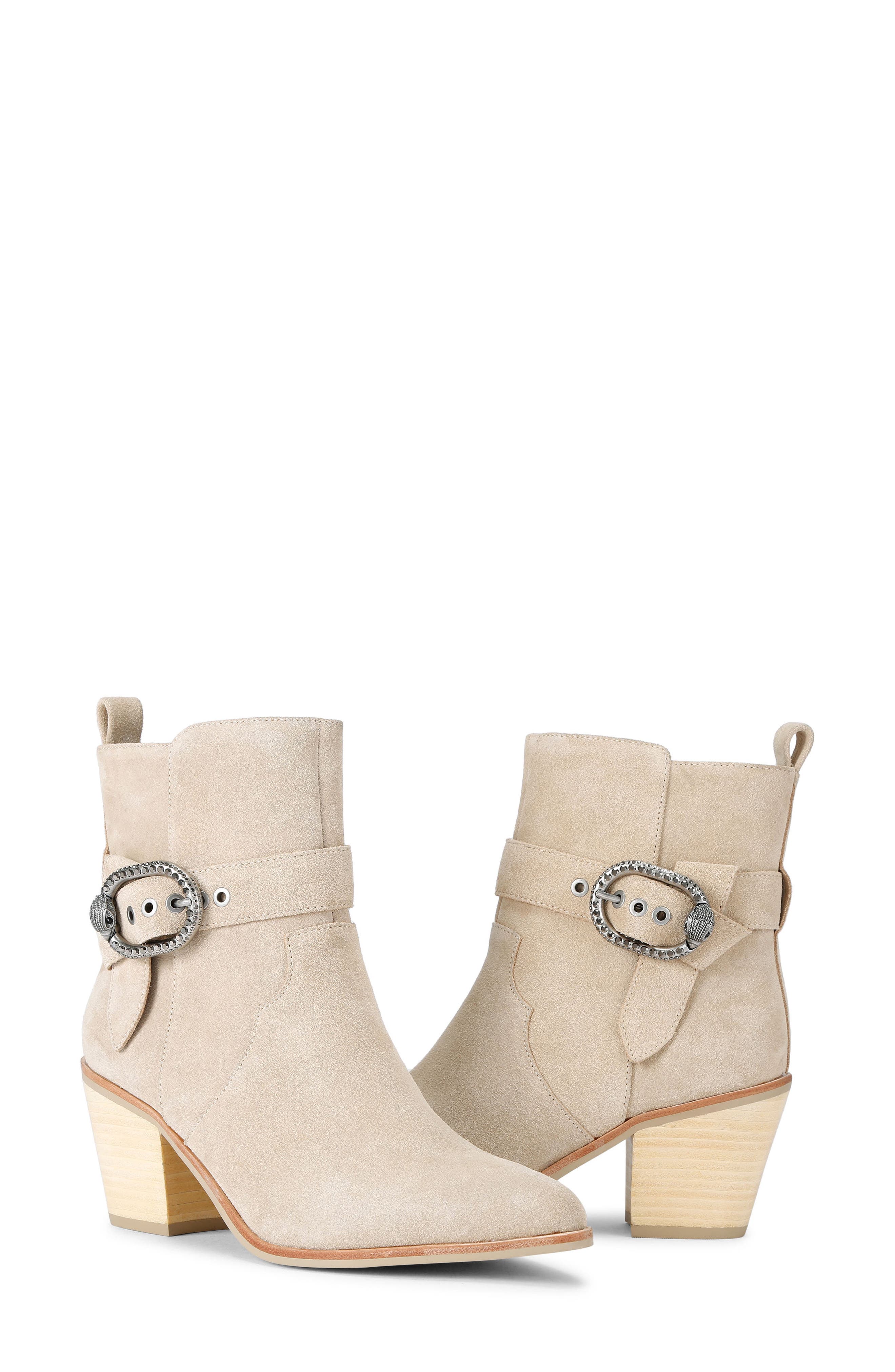 Kurt Geiger London Mayfair Belt Bootie, Alternate, color, Dark Beige