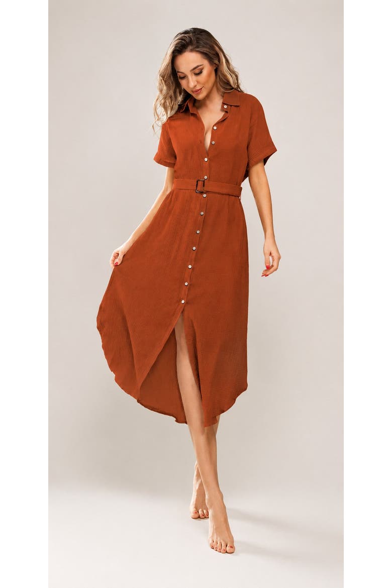 beach cover up maxi dresses Zilpu Women's Lightweight Swim Cover-Up Dress - Brown inspired design Ideal for