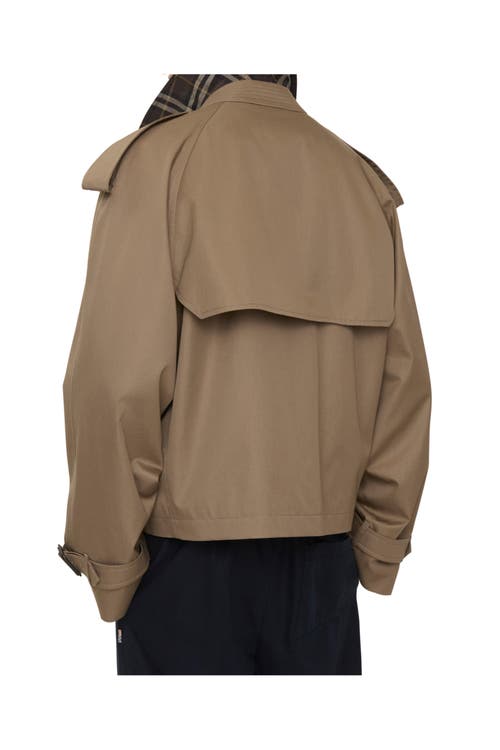 Burberry Men Brown Jacket With Lapels On The Front And Belts On The Cuffs In Cotton Man In Brown