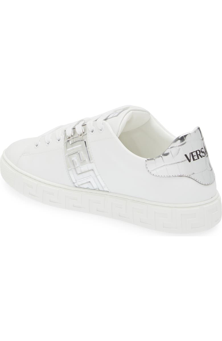 Versace Greca Croc Embossed Panel Sneaker, Alternate, color,