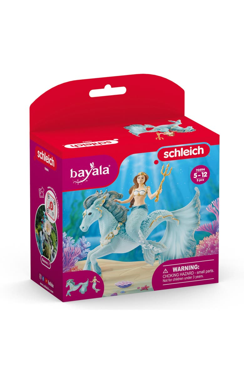 Schleich Bayala, Mermaid Eyela On Underwater Horse, Alternate, color, Multicolored
