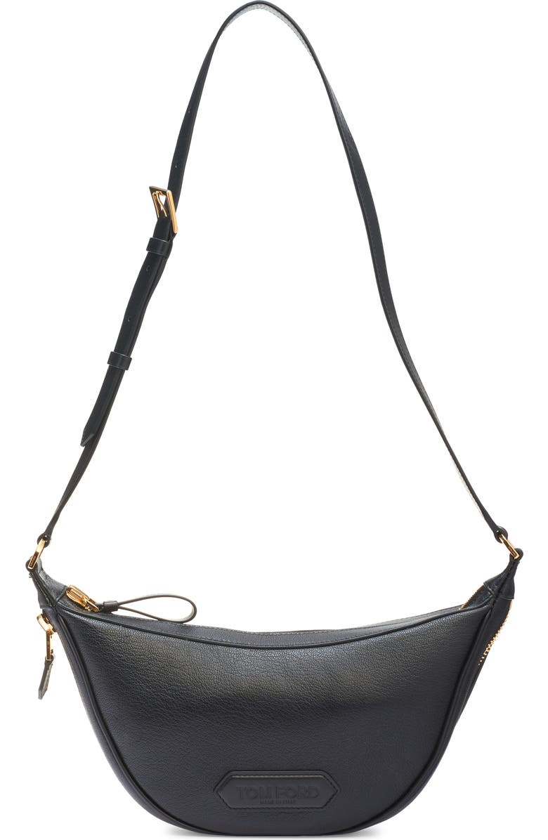 TOM FORD Crescent Leather Crossbody Bag, Main, color,