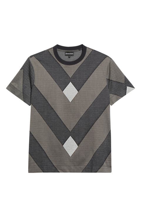 Jacquard Knit Crewneck T-Shirt