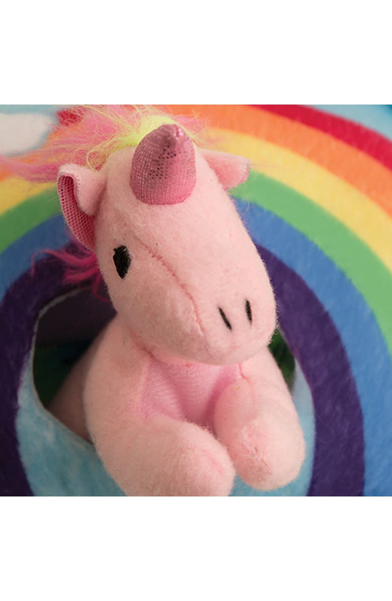 SnugArooz Hide & Seek, Rainbow Unicorn, 4 In 1 Dog Toy, 3 Unicorns Inside, Alternate, color, Multicolored