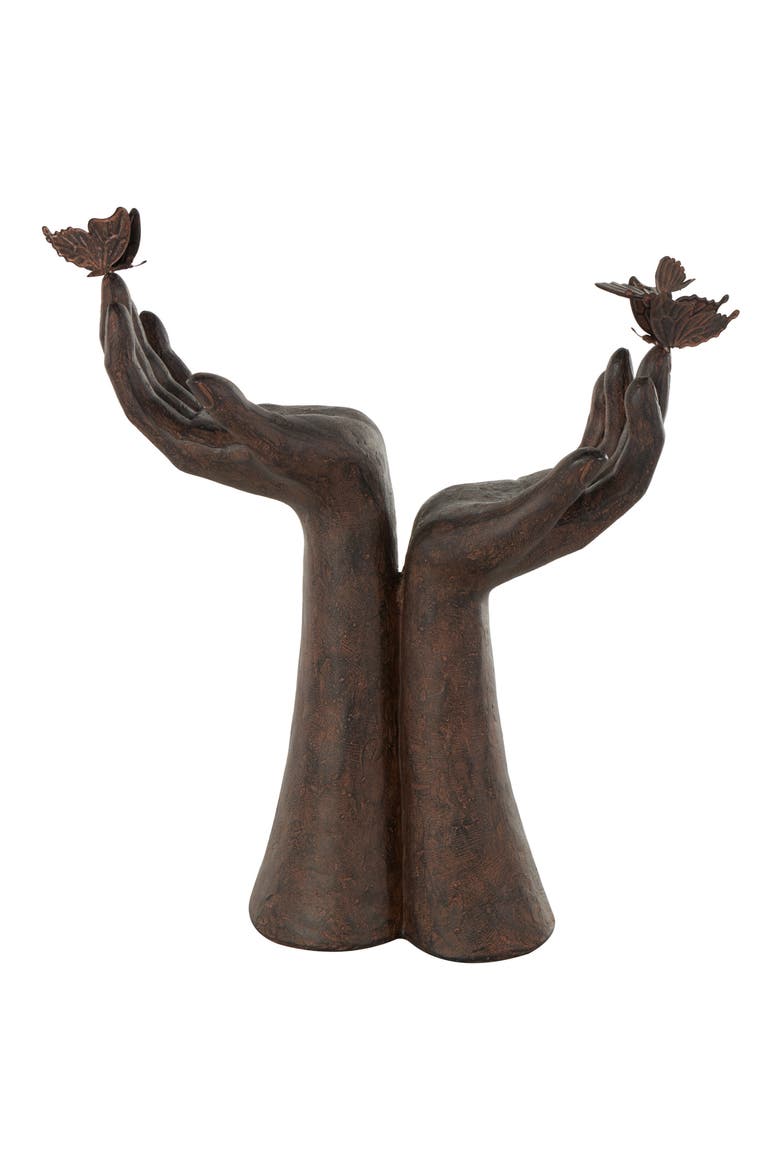 Hands with Butterflies Sculpture, Alternate, color, NO COLOR