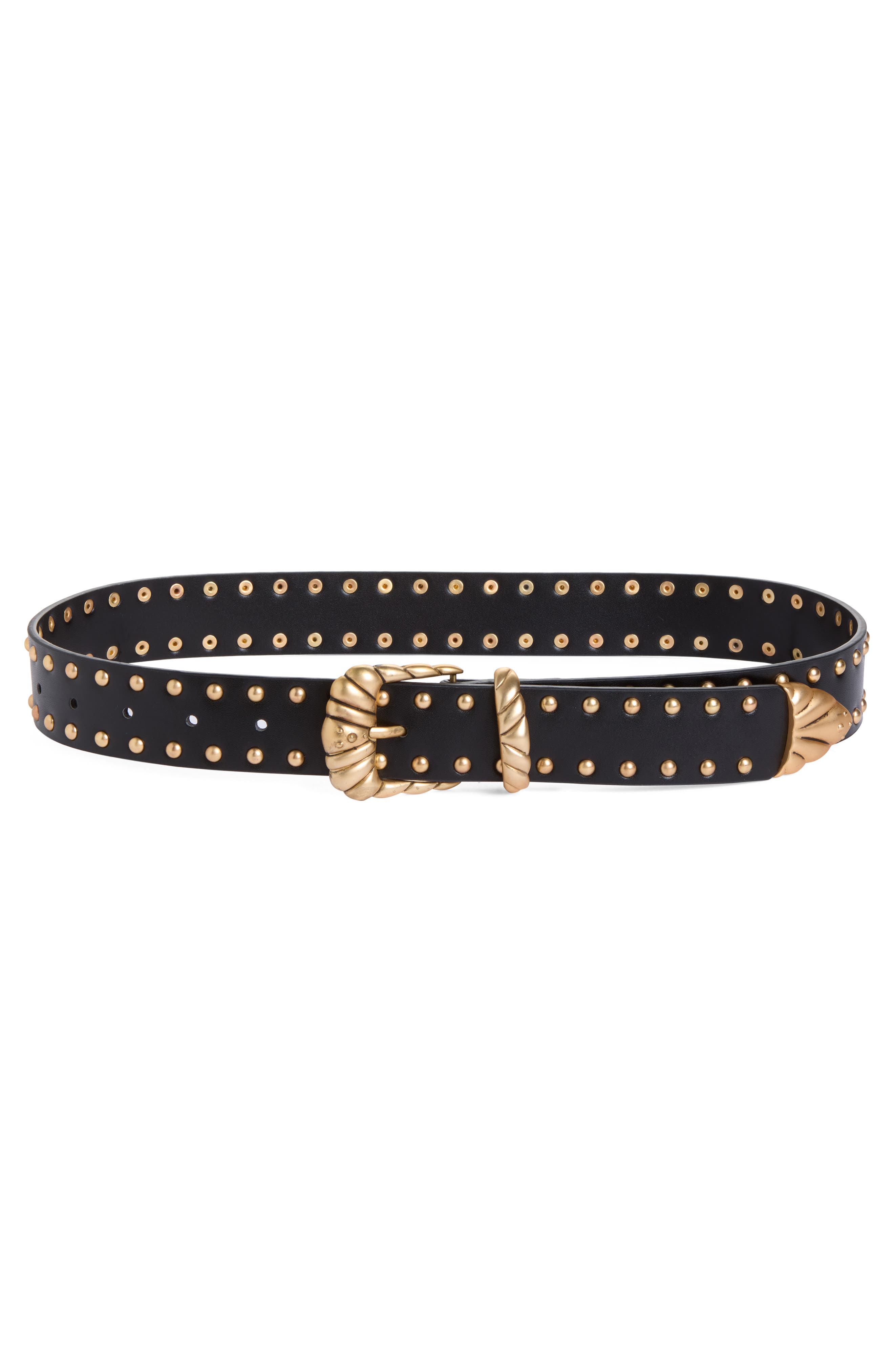 Classic Studded Western Leather Belt
