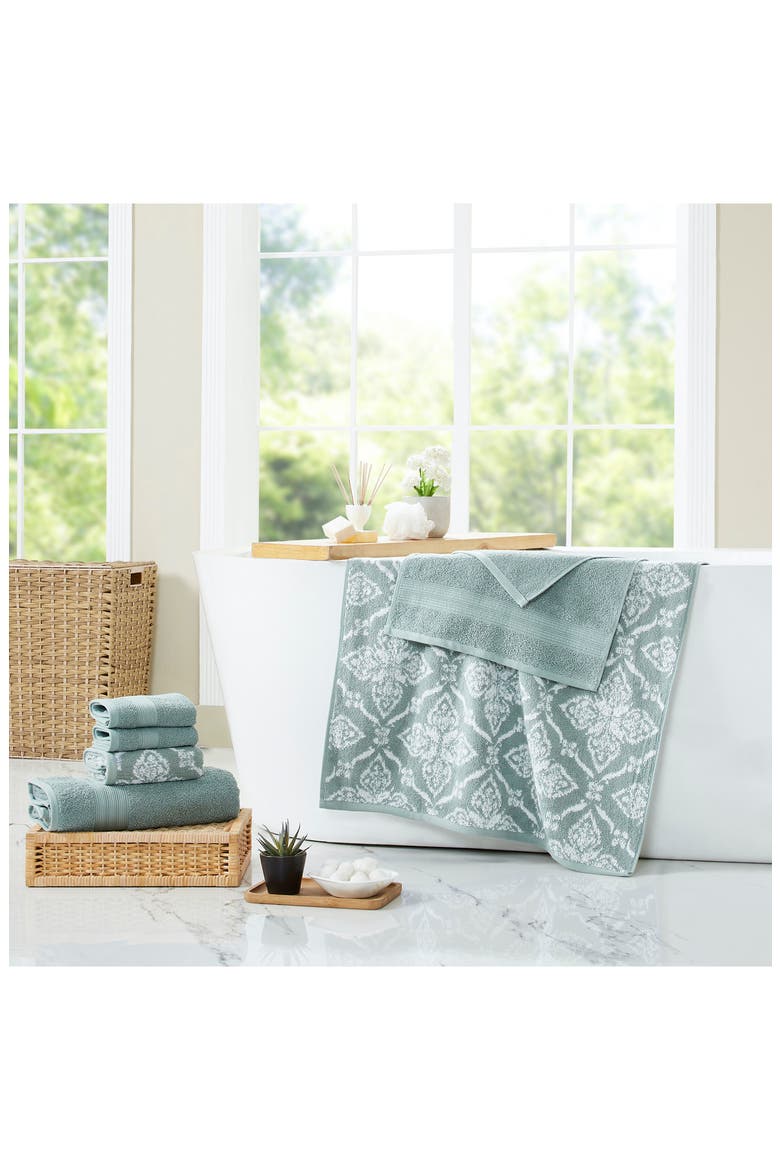 6 Piece Yarn Dye Towel Set, Alternate, color, IVY