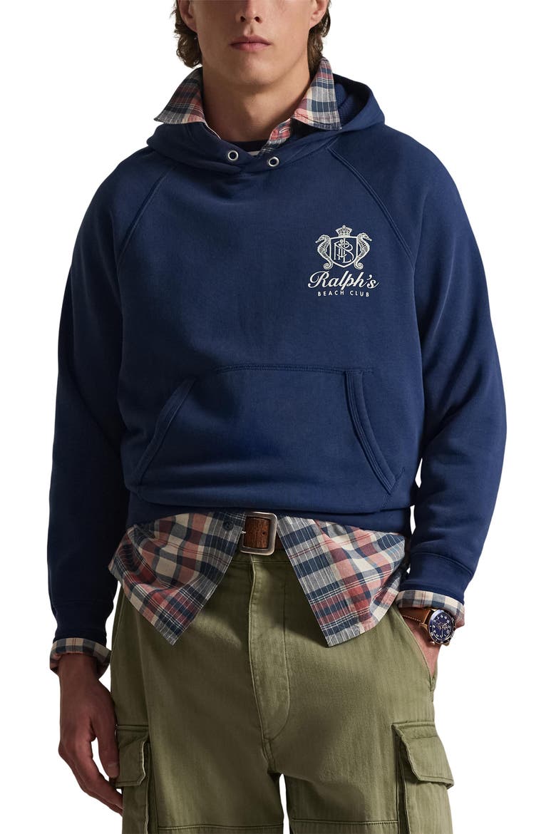 Vintage Fit Fleece Pullover Hoodie, Main, color, DARK COBALT