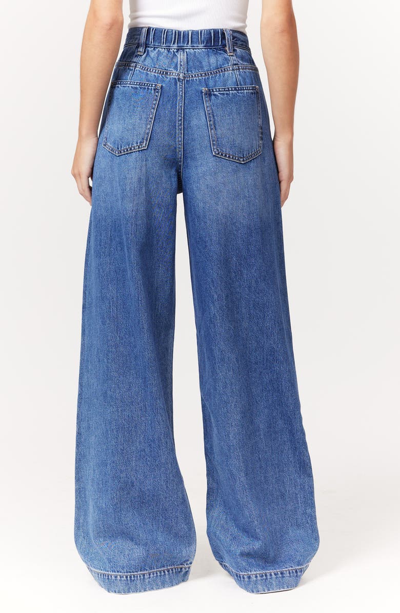 Scotch & Soda Pleated High Waist Wide Leg Trouser Jeans, Alternate, color, Two Bridges