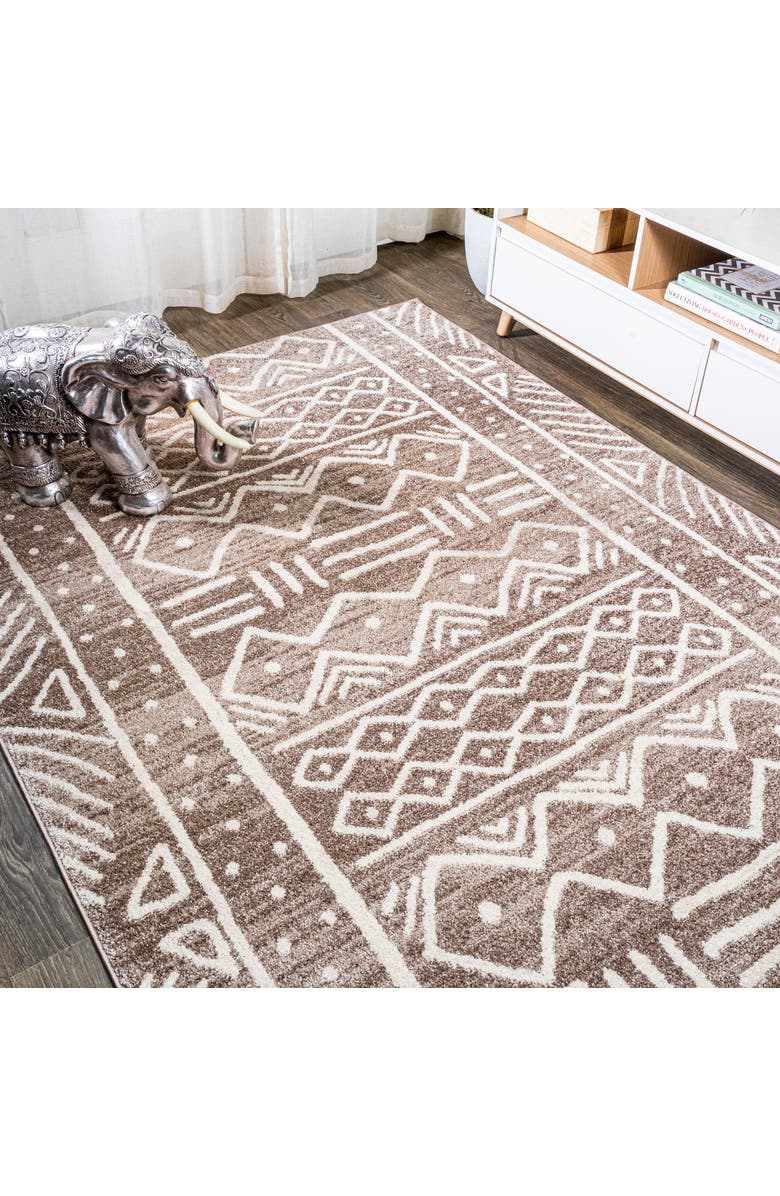 JONATHAN Y Amanar Geometric Area Rug, Alternate, color, Brown/Ivory