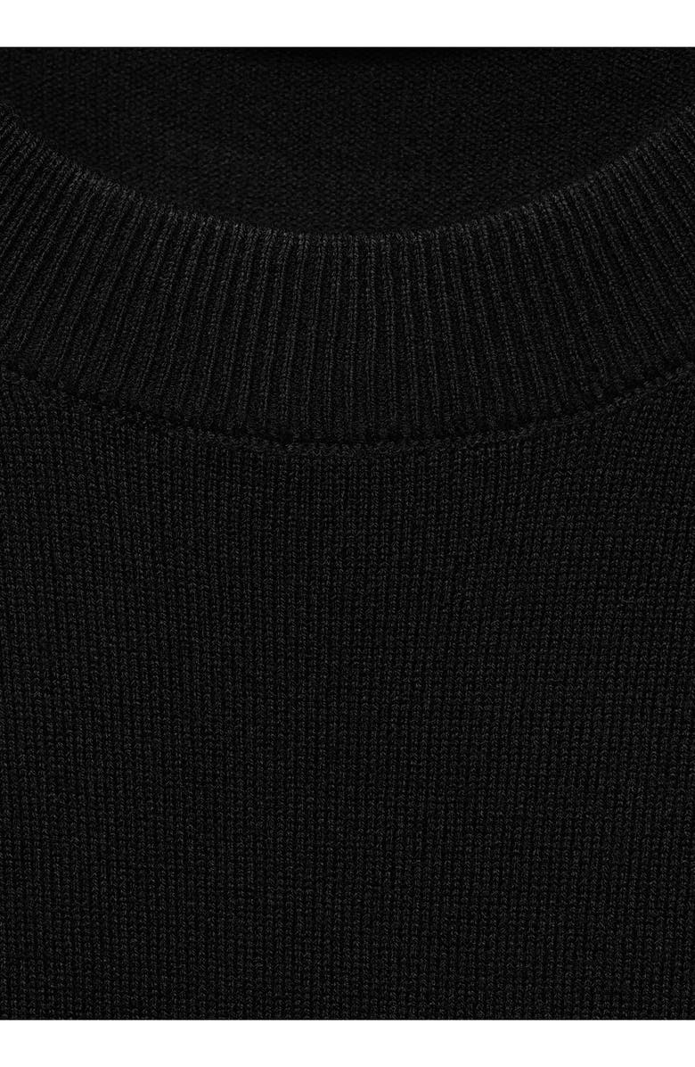 MANGO Short Sleeve Sweater, Alternate, color, Black