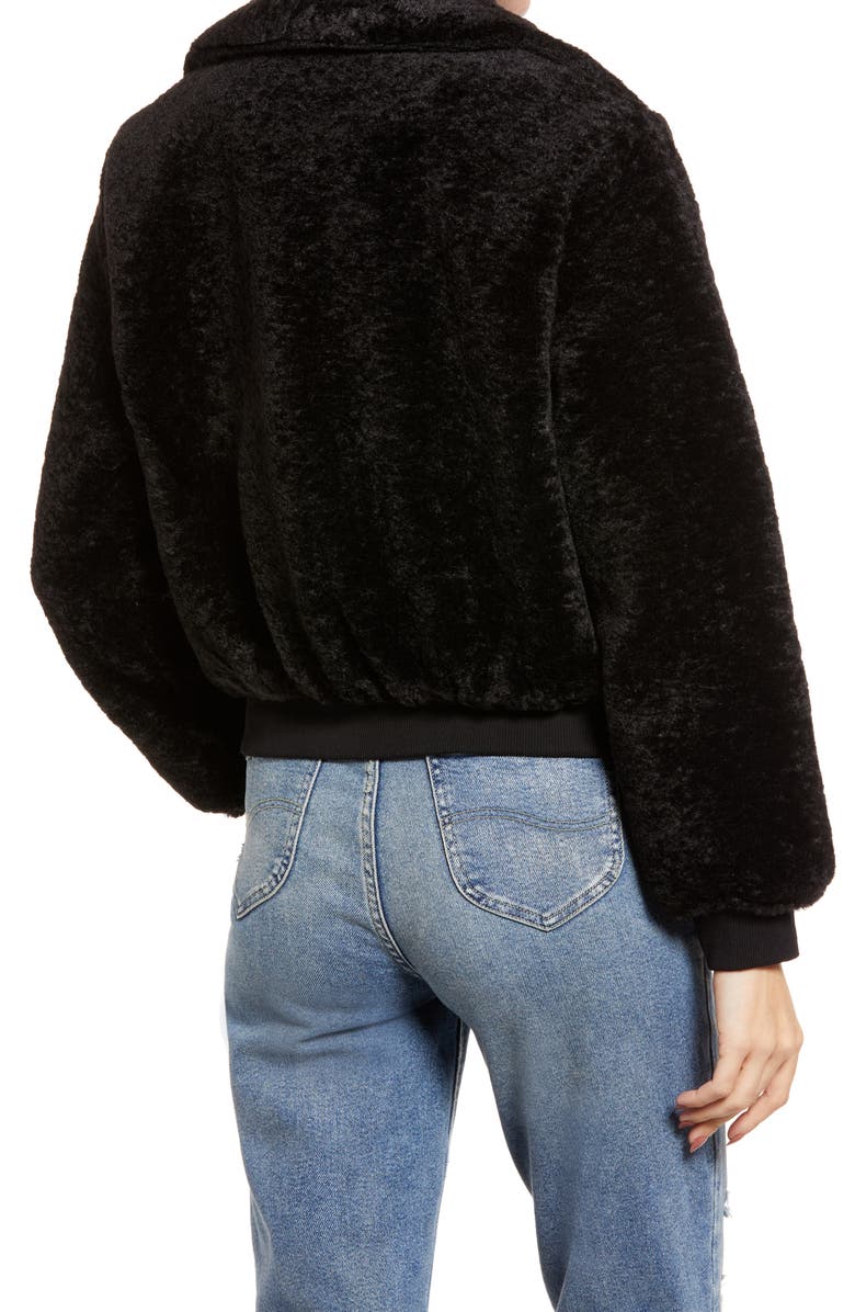 BLANKNYC Faux Shearling Bomber Jacket, Alternate, color, 