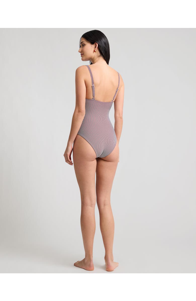 Onia Marilyn One-Piece, Alternate, color, Dark Cherry/White