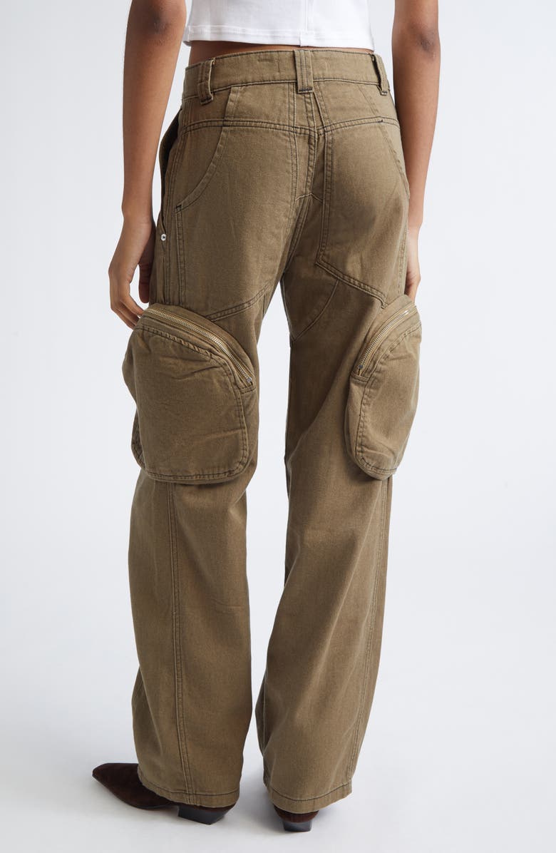 Eckhaus Latta Gender Inclusive Cotton Twill Cargo Pants, Alternate, color, Earth