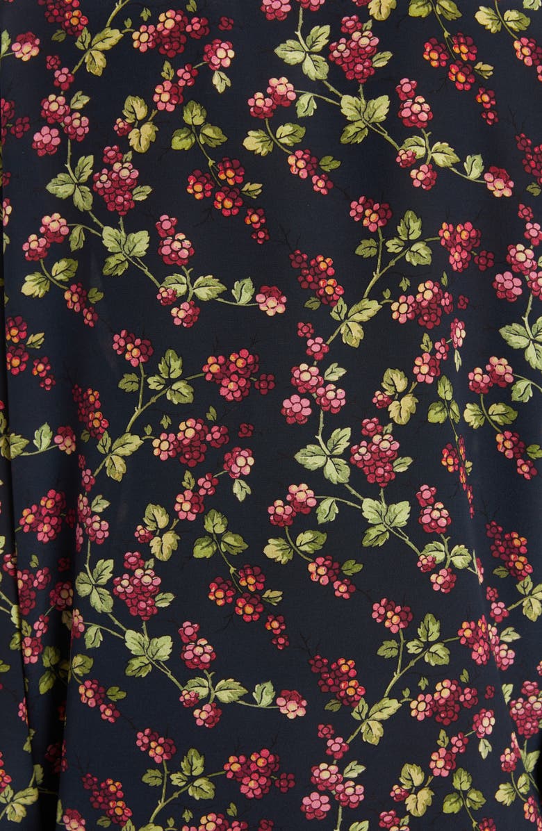 Etro Berry Print Long Sleeve Silk Button-Up Tunic, Alternate, color, 