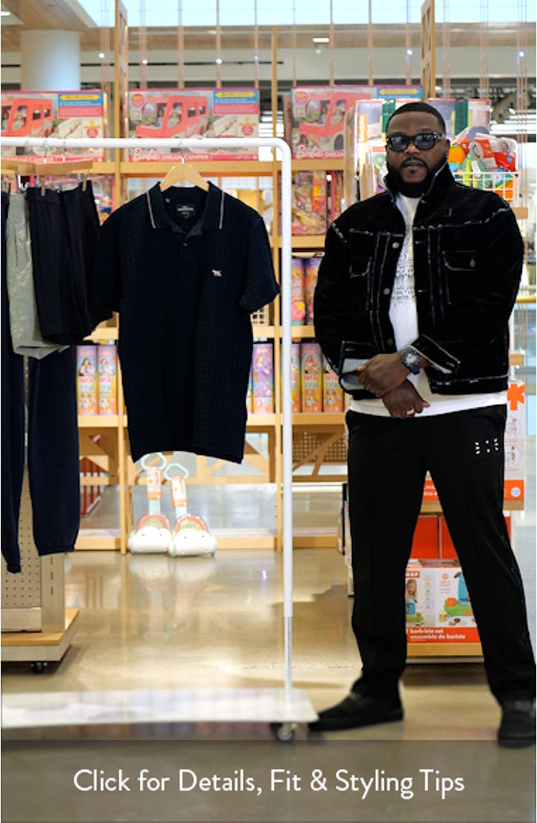 Glen Albyn Geo Texture Cotton Polo, sales video thumbnail