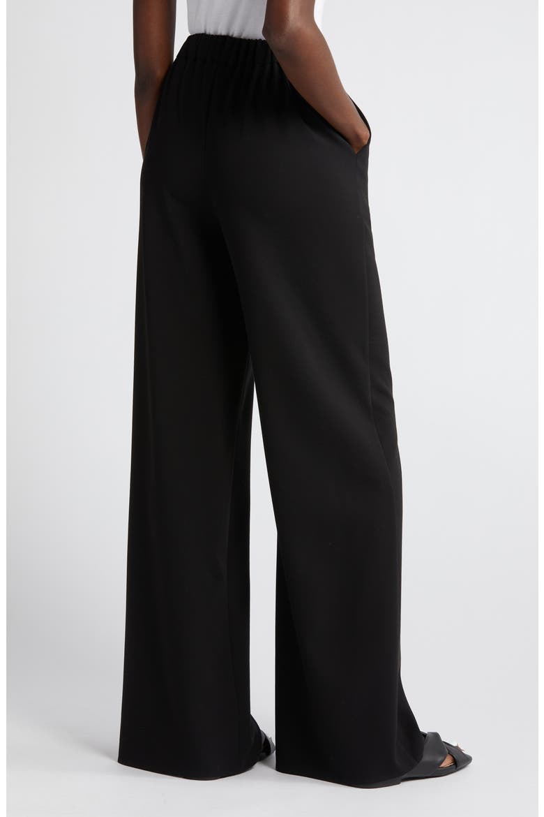 Flat Front Wide Leg Pants, Alternate, color, BLACK