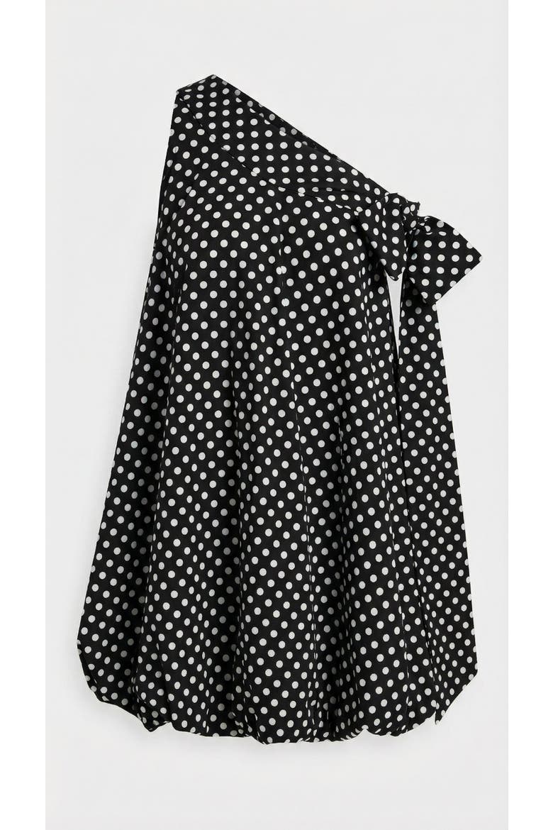 Bow Bubble Polka Dot Dress, Alternate, color, Black