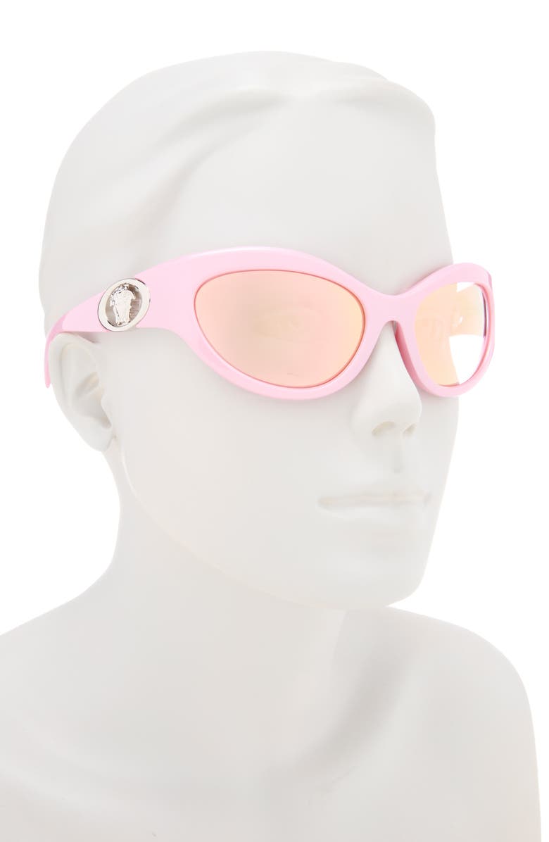 Versace 58mm Oval Sunglasses, Alternate, color, Pink
