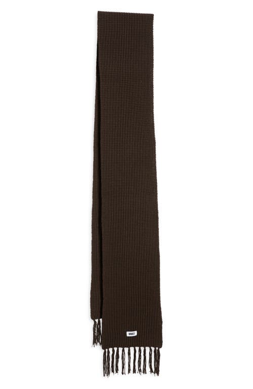 Krost Brioche Knit Scarf In Brown