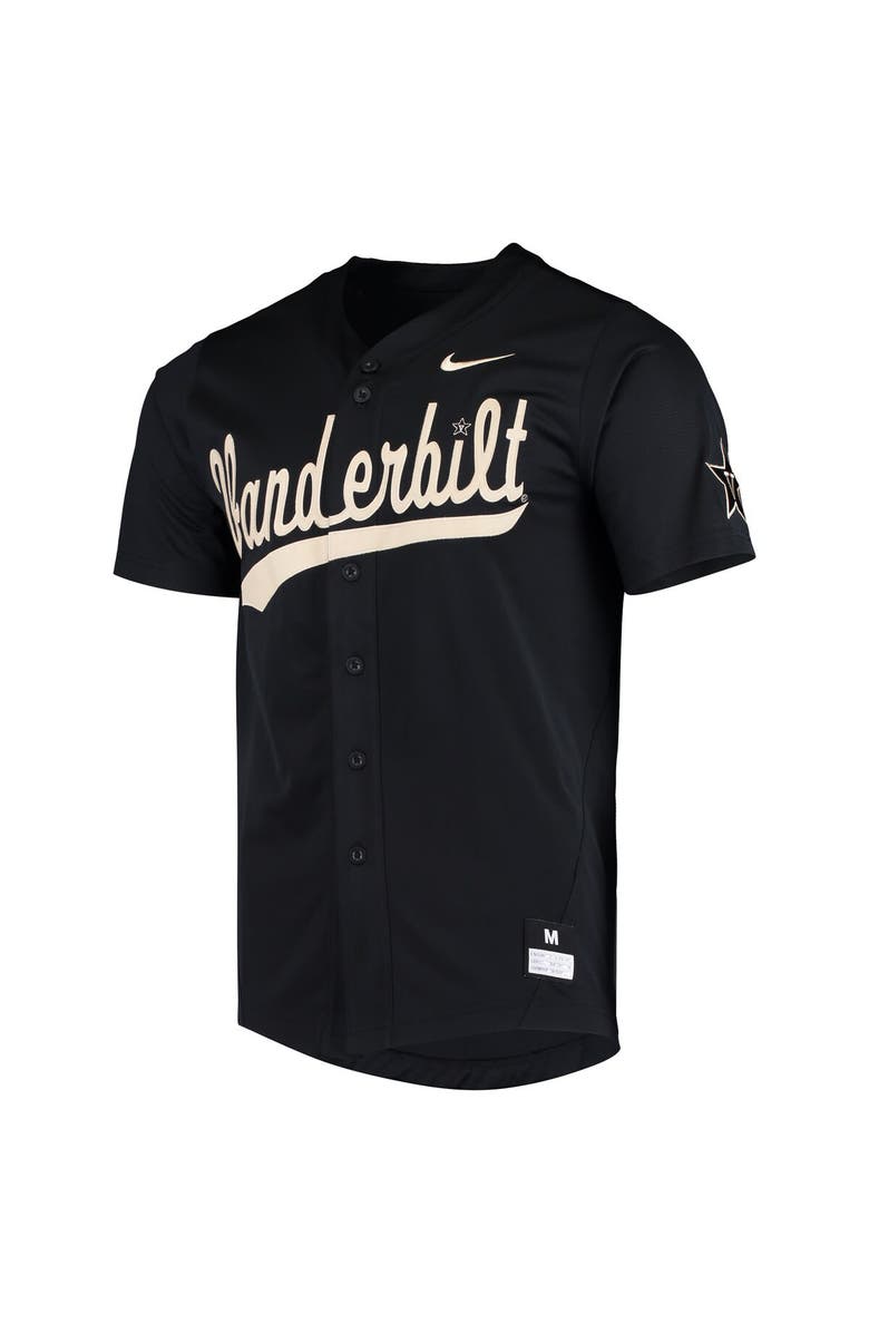 Nike Men's Nike Black Vanderbilt Commodores Vapor Untouchable Elite Replica Full-Button Baseball Jersey, Alternate, color, Black