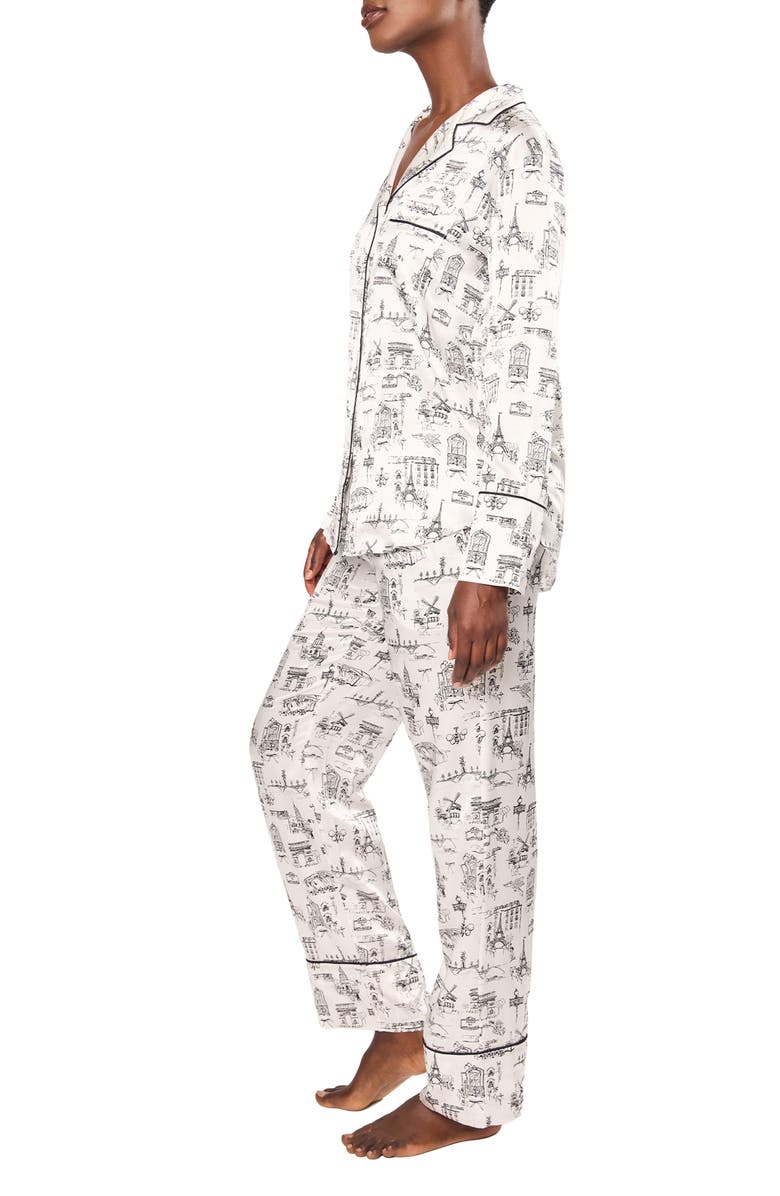 Petite Plume Parisian Silk Pajamas, Alternate, color, White