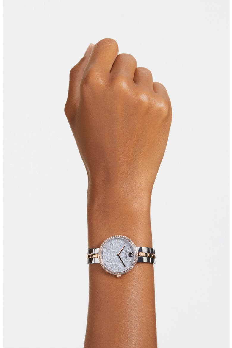 Cosmopolitan Pavé Bracelet Watch, 32mm, Alternate, color, SILVER TONE