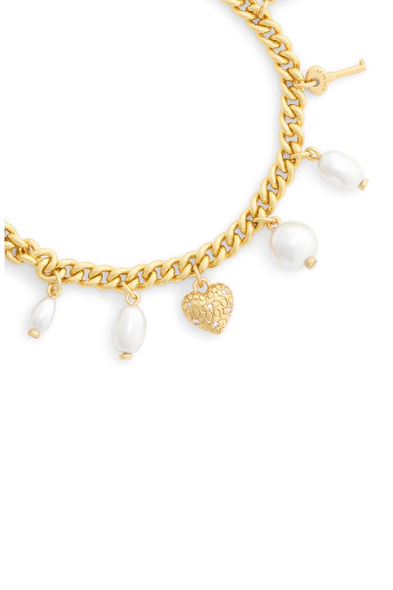 Iconic Faux Pearl Charm Bracelet, Alternate, color, PEARL/ GOLD