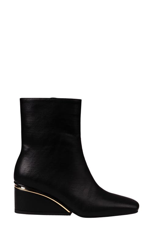Ninety Union Mona Square Toe Wedge Boot In Black