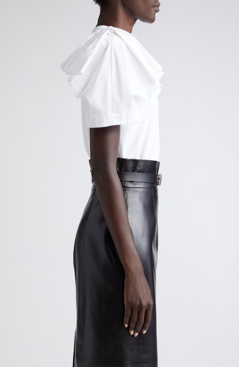 McQueen Ruffle Shoulder Cotton T-Shirt, Alternate, color, 