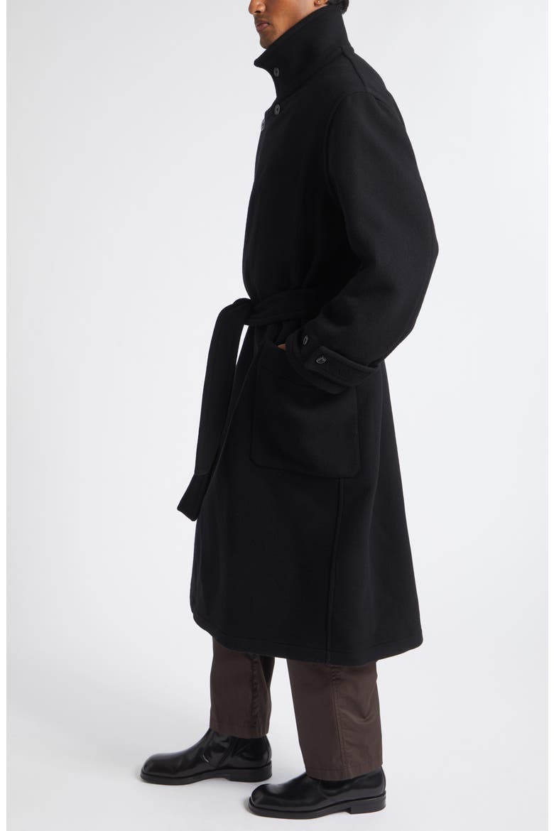 Double Face Wool Wrap Coat, Alternate, color, BLACK