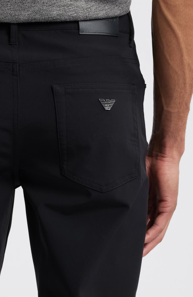 Emporio Armani Techno Five-Pocket Pants, Alternate, color, Solid Black