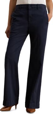 Lauren Ralph Lauren Kendis Stretch Cotton Flare Leg Pants