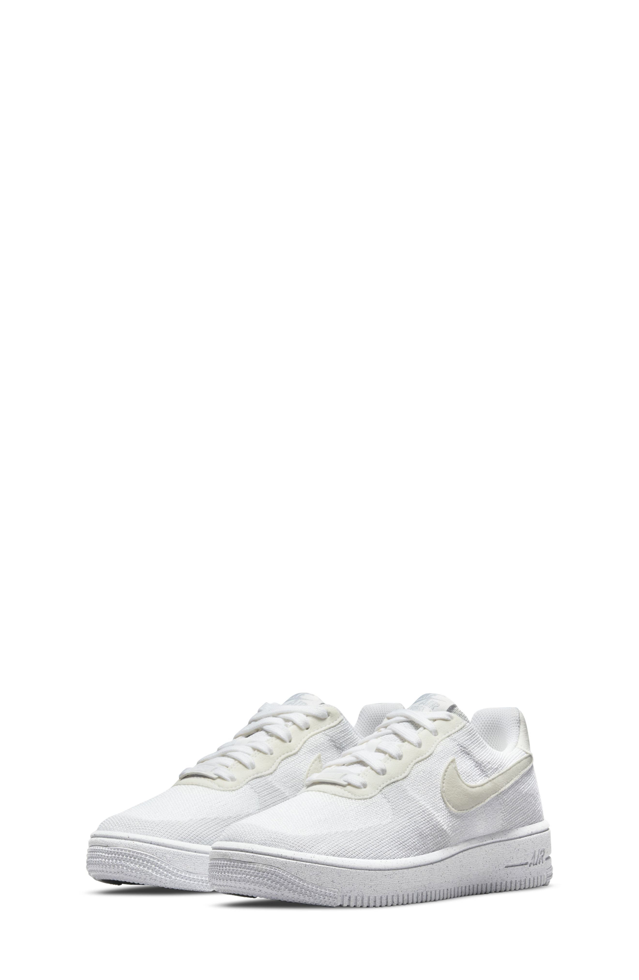 Air Force 1 Crater Flyknit Sneaker, Main, color, WHITE/ SAIL/ WOLF GREY