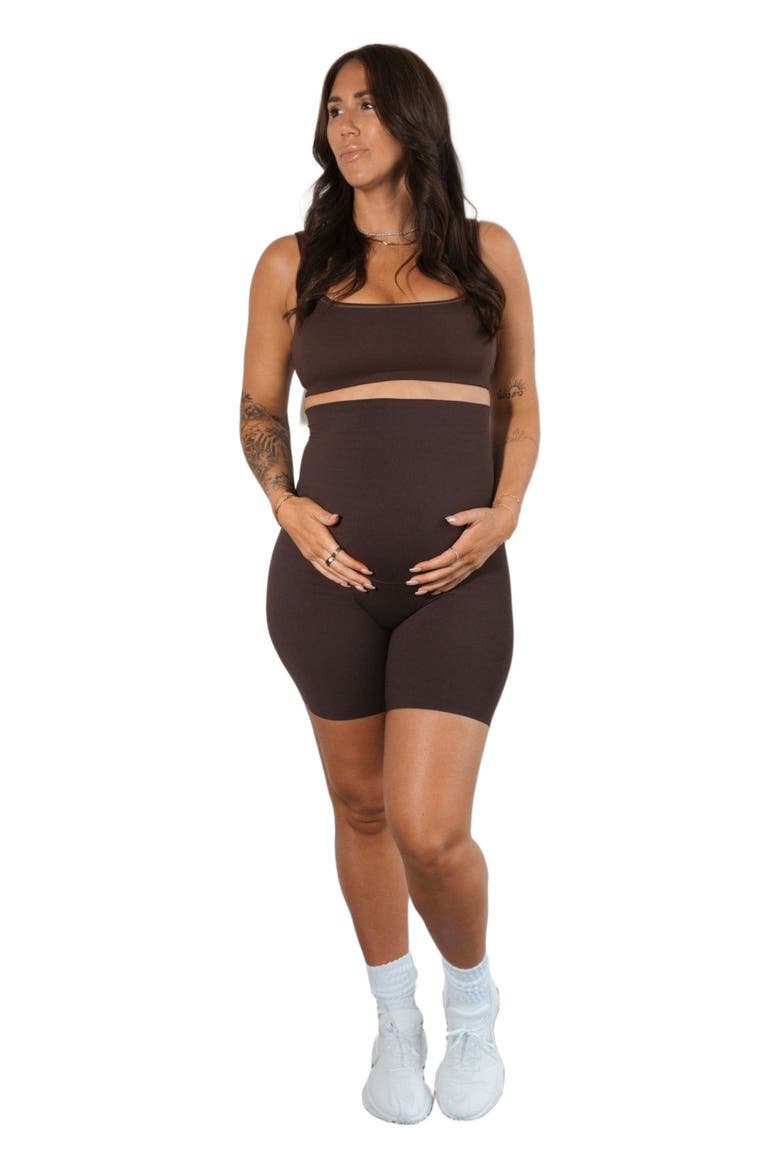Cloud II Maternity Rider Short, Alternate, color, Espresso