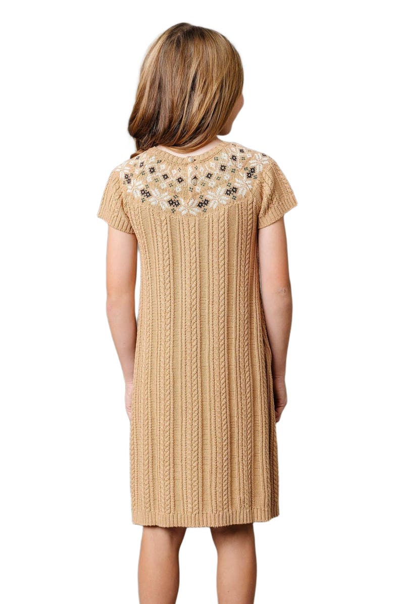 Hope & Henry Girls' Organic Fair Isle Cable Sweater Dress, Toddler, Alternate, color, 