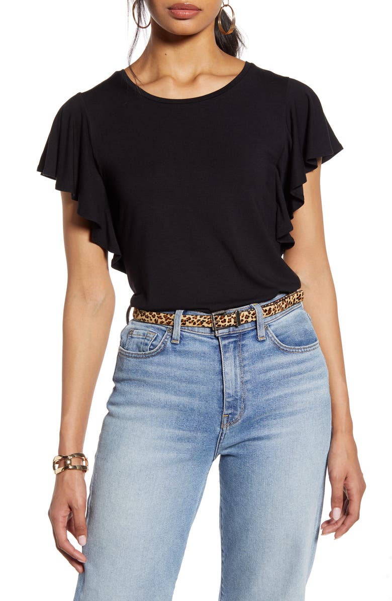 Halogen<sup>®</sup> Flutter Sleeve Tee, Main, color, 