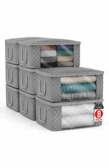 8-Pack Medium Foldable Storage Bins