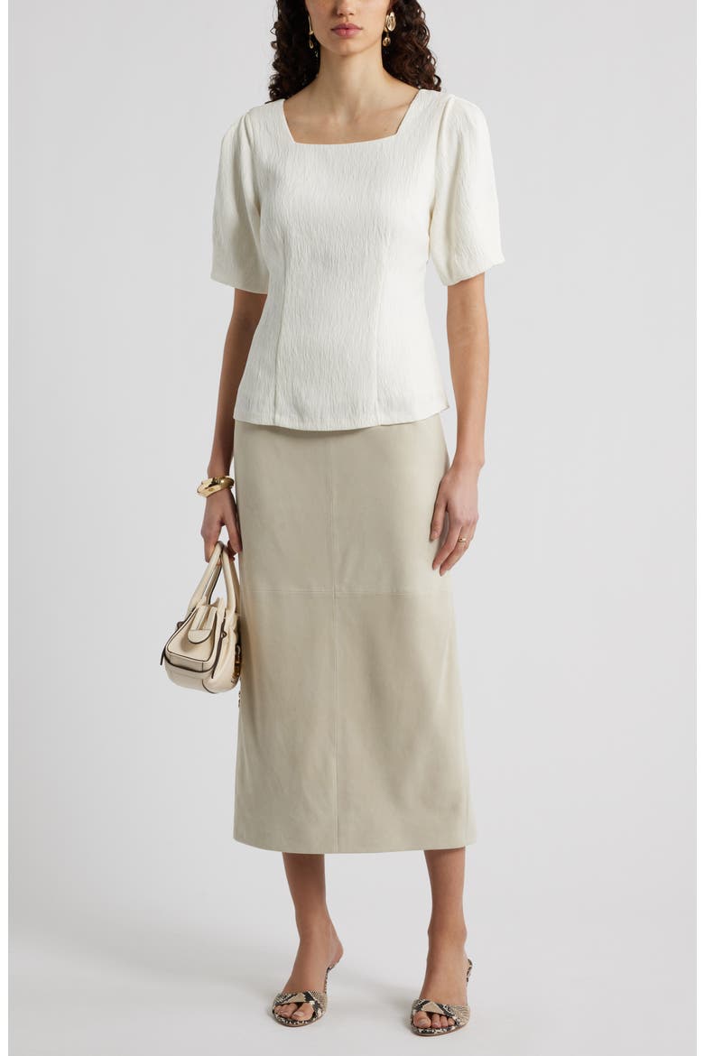 Texture Square Neck Top, Alternate, color, IVORY TOFU