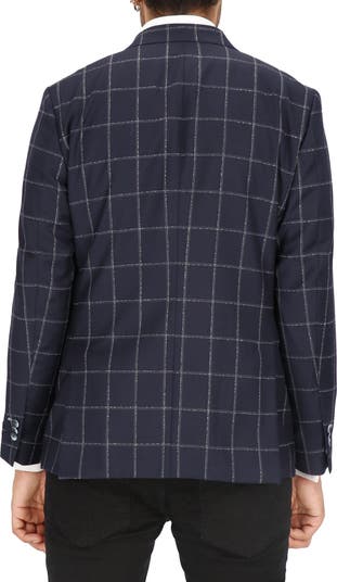 Scotch & Soda Navy Windowpane Check Wool Sport Coat | Nordstrom