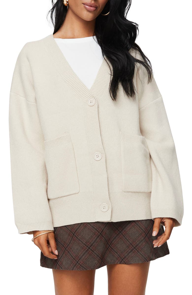 Princess Polly Burke Cardigan, Main, color, Cream