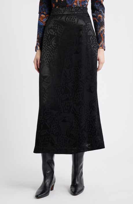 FARM Rio Midnight Leopards Jacquard Maxi Skirt