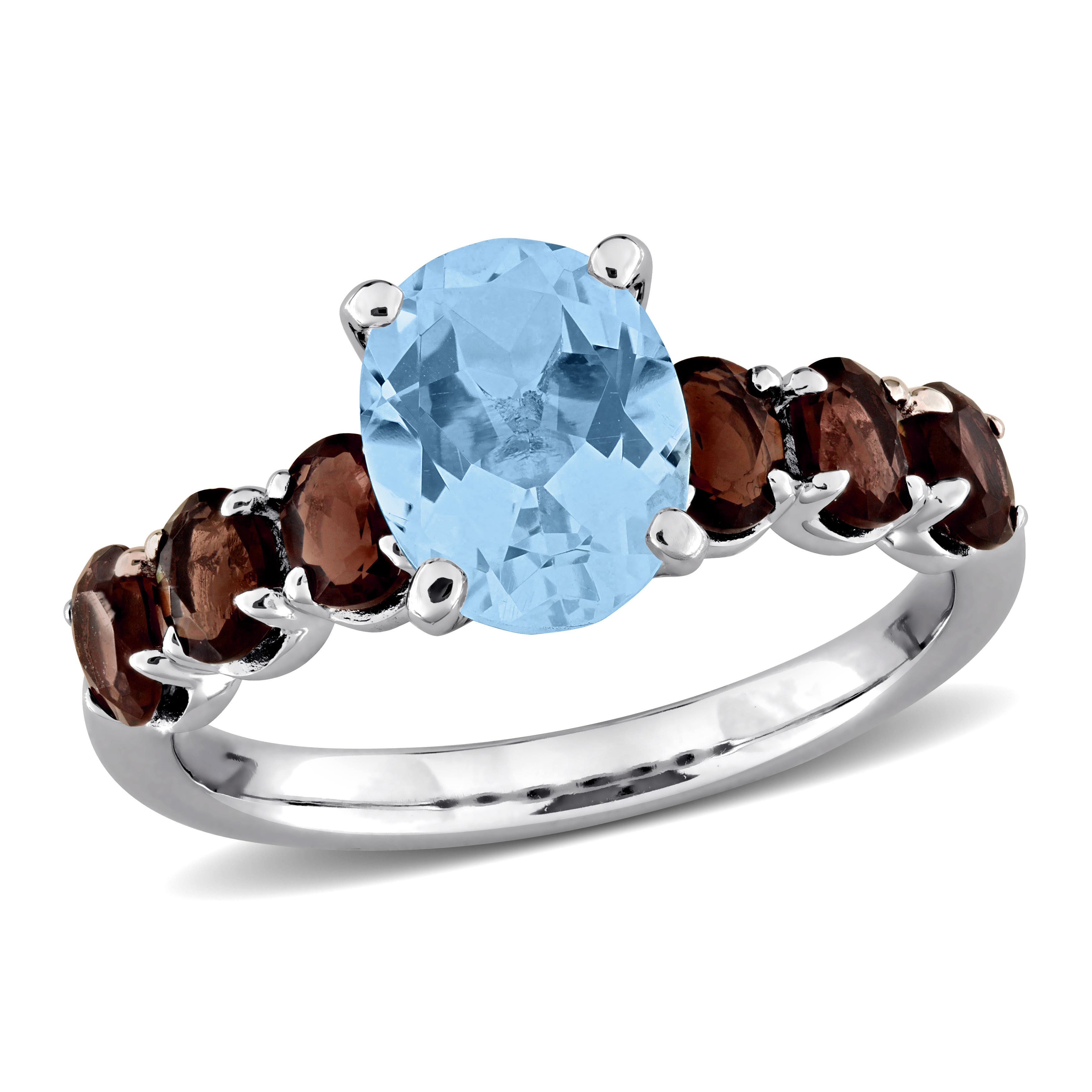 Blue Topaz/Smokey Quartz